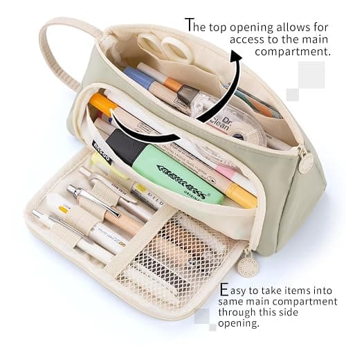 EASTHILL Big Capacity Pencil Case Pouch Pen Case Simple Stationery Bag School College Office Organizer for Teens Girls Adults Student thumbnail 2