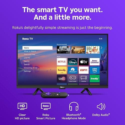 Roku Smart TV 2026 – 24-Inch Select Series, 720p HD TV – Roku TV with Voice Remote – Flat Screen LED Television with Wi-Fi for Streaming Live Local News, Sports, & Movies – Bluetooth Headphone Mode thumbnail 3