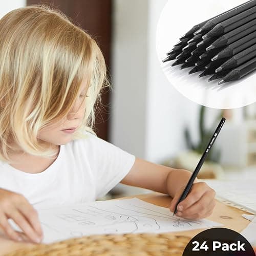 M&G Wood-Cased 2B Pencils, 24 Pack Pre-Sharpened Pencils with Top Erasers, Bulk Black Pencils for School Teacher Supplies, Writing, Drawing and Sketching thumbnail 7