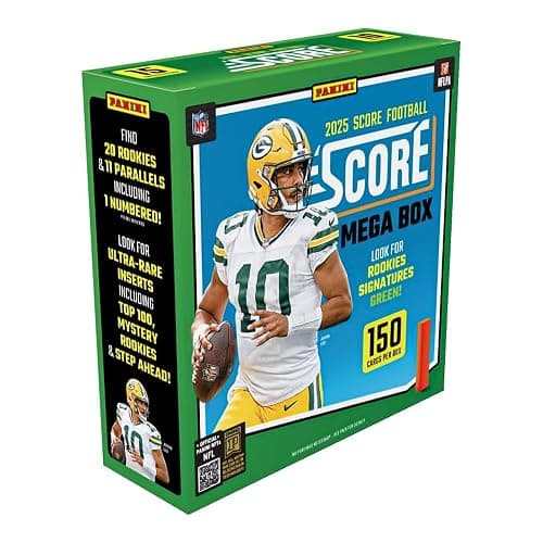 2025–26 Panini Score NFL Football Mega Box – Official Trading Cards – Mega Box Exclusive Parallels, Rookie Cards & Inserts – Sealed Retail Box - Image 1
