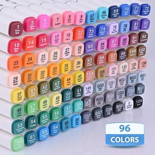 Dabo&Shobo 96 Colors Alcohol Marker, Drawing Markers, Dual Tip Markers, Fine & Chisel Tip, Chisel Marker For Adult Coloring And Sketching thumbnail 6