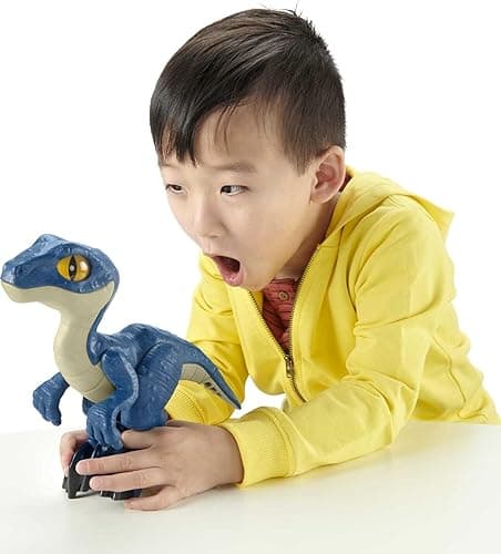 Fisher-Price Imaginext Jurassic World Dinosaur Toy Raptor XL Poseable Figure, 9 Inches Tall, Pretend Play Preschool Kids Ages 3+ Years - World Raptor thumbnail 3