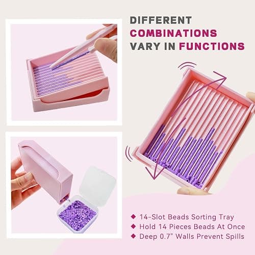 Kculswin 2.6mm Fuse Bead Single Needle Tweezer & Aligner Tray Kit, Efficient Iron Bead Sorting Tools with Effortless Beads Recovery for Experienced Enthusiasts (for Adult) thumbnail 6