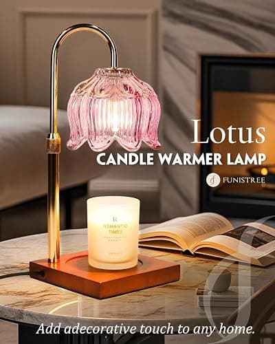 Pink Candle Warmer Lamp with Timer & Dimmer, Candle Lamp Warmer Adjustable Height, Christmas Birthday Gifts for Women Mom, House Warming New Home Bedroom Decor, Flower Wax Warmer for Jar Candle thumbnail 7