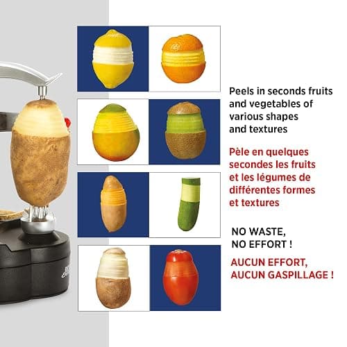 Starfrit Rotato Express Electric Peeler - 2 Spare Blades - Safe & Easy to Use - Effortlessly Peels Vegetables and Fruit thumbnail 5