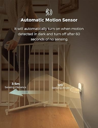 L LOHAS LED Motion Sensor Night Light, Motion Activated Night Light, 4Pack, 3000K Warm White, Night Lights Plug into Wall Motion Sensor, 30/60LM Adjustable Brightness, for Kids Adults Bathroom Kitchen thumbnail 7