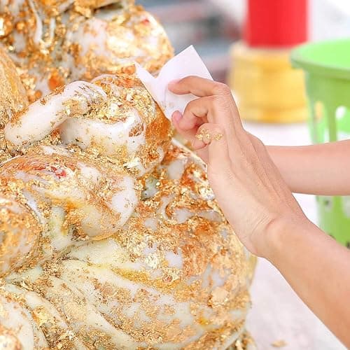 Gold Leaf Sheet for Resin, Paxcoo 300 Sheets Gold Flakes for Resin Nail Foil for Resin Jewelry Making Slime, Nail Arts, Gilding Crafting, Paint, Decoration, 5.5 by 5.5 Inches - Gold thumbnail 5