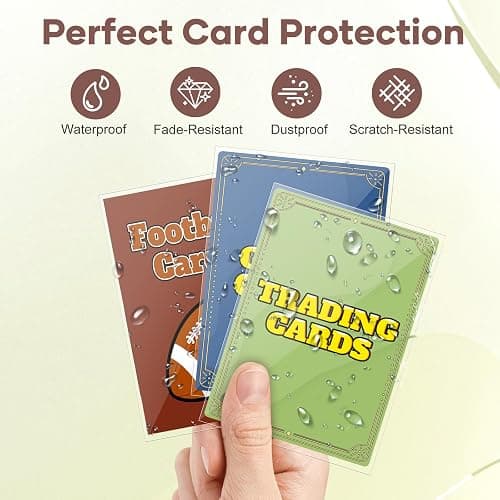 Mlikero 300 Pcs Clear Card Sleeves, Standard Size Trading Card Sleeves Cards Protector Fit for MTG, Football, Sports, Game Cards, 66 x 91 mm thumbnail 4