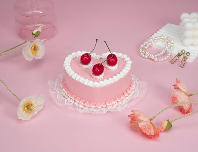 Stylor Coquette Room Decor Aesthetic, Heart Shaped Jewelry Box for Girls, Fake Cherry Pink Cake, Cute Kawaii Decorative Storage Accessories. thumbnail 7