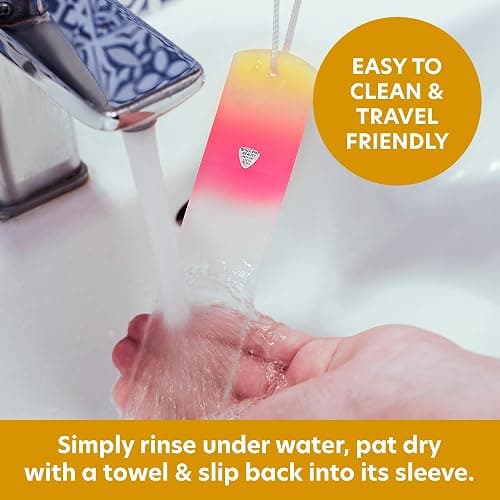 Bona Fide Beauty Czech Glass Foot File with Sleeve. Foot Callus Remover Made in The EU (Sunset Color) thumbnail 5