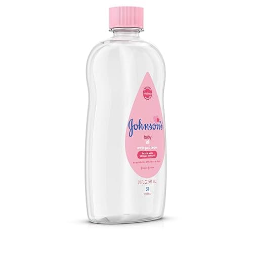 Johnson's Baby Oil, Pure Mineral Oil to help Prevent Moisture Loss for Baby, Kids & Adults, Gentle & Soothing Baby Massage Oil for Dry Skin Relief, Original Scent, Baby Essentials, 20 fl. oz thumbnail 3