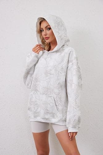 MSBESYOR Camo Hoodie for Men Women Oversized Fleece Maple Leaf Hooded Sweatshirt Graphic Print Pullover Hoodies with Pocket thumbnail 3