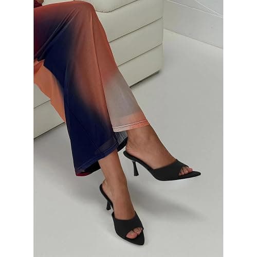 Wnshonzy Heeled Sandals For Women Pointed Open Toe High Heels Stiletto Pumps Mule Slip on Sexy Trendy Slingback thumbnail 2