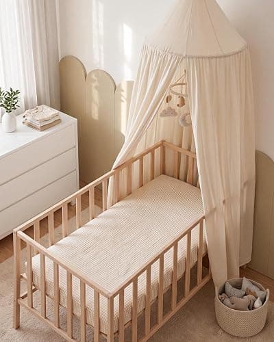 Blissful Diary Muslin Crib Sheets, 2 Pack, Beige Gingham & Brown Gingham | fitted for 52''x28'' crib mattress, soft and breathable cotton, boho style, easy care for machine wash, gift for boy and girl thumbnail 2