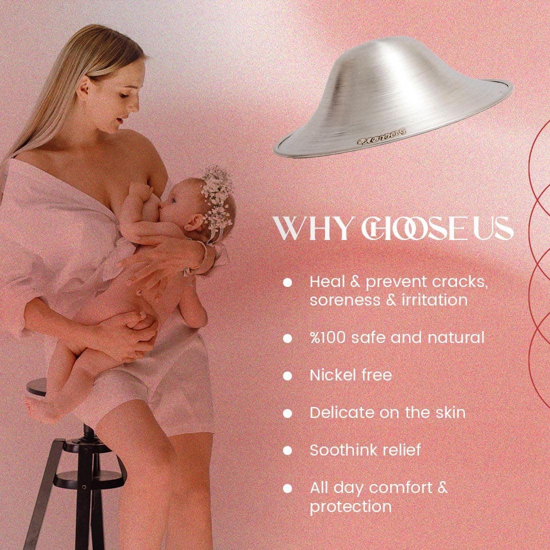 The Orginal Silver Nursing Cups – Silver Nipple Shields for Breastfeeding - Nipple Guards Protector for Breastfeeding - Nipple Shields for Nursing Newborn – Nickel Free – 925 Silver thumbnail 4