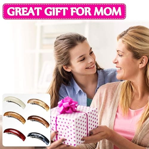 WILLBOND 6 Pcs Hair Barrettes for Women Large Barrettes Hair French Clips Pin Retro Clasp for Mom Gifts Women Accessories, 6 Colors(Multicolor,Classic) thumbnail 6