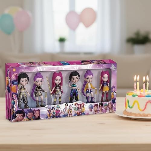 Metaparty K-pop De-mon Hunters Figures, Toy Model Set for Hunters Fans Birthday Desktop Gifts, Huntr Figure Desktop Decorations Birthday Party Supplies (C3-6Pcs) thumbnail 7