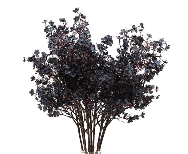 JAKY-Global Babys Breath Fabric Cloth Artificial Flowers 6 Bundle European Fake Silk Plants Decor Wedding Party Decoration Bouquets Real Touch DIY Home Garden (Black-6pcs) thumbnail 4