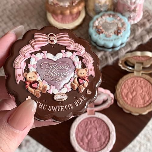 Flower Knows The Sweetie Bear Collection Silk Satin Blush,Talc-Free Berry Pink Powder Blush,Highly Pigmented,Buildable&Blendable,Natura Cheek Color with an Elegant Glow,Gift-Worthy(04 Berry Parfait) thumbnail 6