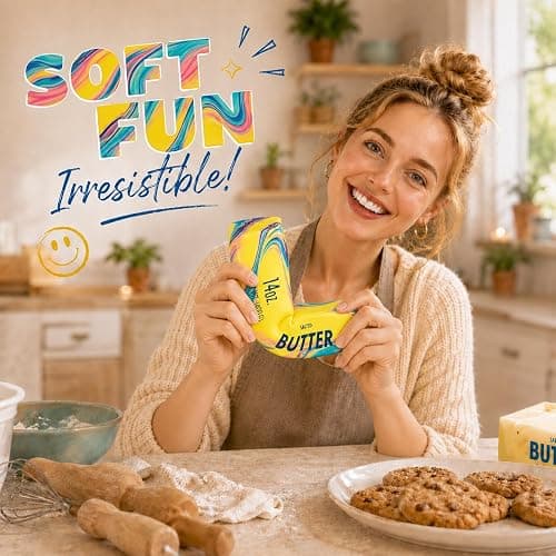 Big Butter Squishy, 2026 New 14oz Giant Squishies Butter Jumbo Slow Rising Squeeze PU Foam Fidget for Anxiety & Sensory Stress Relief Fidget Adults thumbnail 2