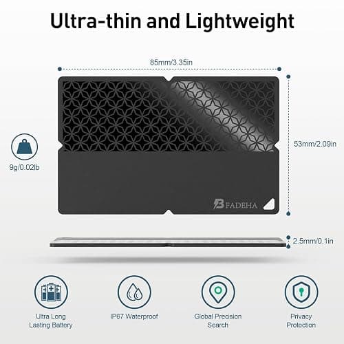 BFADEHA 2025 [Apple MFi Certified] (iOS Only) Bluetooth Tracker Smart Finder for Apple Find My iPhone Card Wallet GPS Tracker, 5-10 Years Battery, Keys Finder and Item Locator for Keys, Bags, Passport thumbnail 5