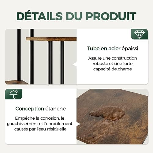 Bamworld Support Plantes Intérieur À 5 Niveaux, Porte Plante Intérieur Pour Plusieurs Plantes, Étagère Plante En Métal Brun, Porte Plante Extérieur (Brun Rustique) thumbnail 6