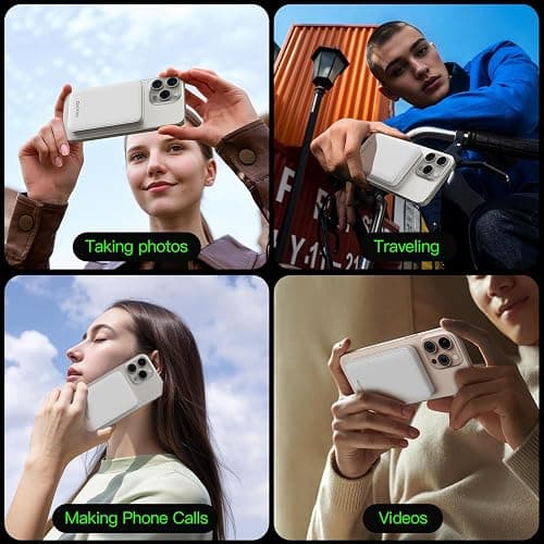 2026 Magnetic Portable Charger, 50% Smaller & Slimmer 5000mAh Power Bank with LED Display, 15W Fast Charging Battery Pack, Travel Essential MagSafe Compatible Charger for iPhone 17/16/15/14/13/12 thumbnail 5