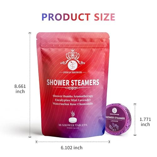 Shower Steamers Aromatherapy, 18-Pack Shower Bombs Christmas Stocking Stuffers for Teen Girls Women Wife, Organic Eucalyptus Mint Rose Lavender Chamomile Watermelon Essential Oil, White Elephant Gifts thumbnail 9