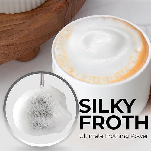 Zulay Kitchen Patented Tornado Triple Whisk Milk Frother with 4 Duracell Batteries – Handheld Foam Maker for Coffee, Lattes, Matcha & Hot Chocolate – Rich, Creamy Froth in Seconds thumbnail 4