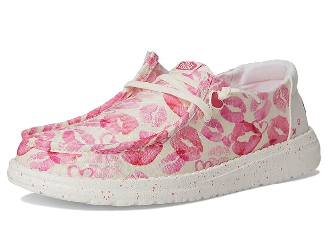 Hey Dude Women's Wendy Kisses Loafer - 7 - Pink/White thumbnail 7