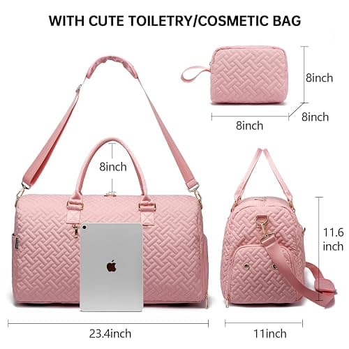 Duffle Bag for Travel, Weekender Bag with Shoe Compartment, Carry On Overnight Bag for Women with Toiletry Bag, Gym Bag with Wet Pocket, Hospital Bags for Labor and Delivery Beige thumbnail 2
