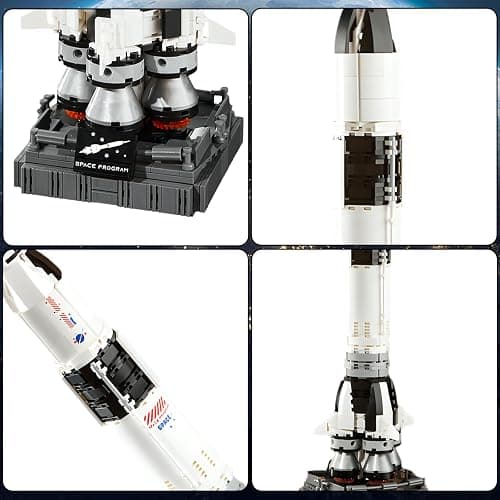 APENGBAOL Saturn V Space Rocket and Vehicles Building Blocks Set,613 Precision Space Shuttle Building Block Toys for Kids .Gifts for Adults thumbnail 5