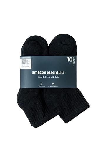 Amazon Essentials Women's Cotton Ankle Socks, Lightly Cushioned, 10 Pairs thumbnail 3