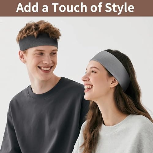 12 Pack Headbands for Women, Elastic Soft Hair Bands for Workout, Yoga, Running, Fitness thumbnail 3