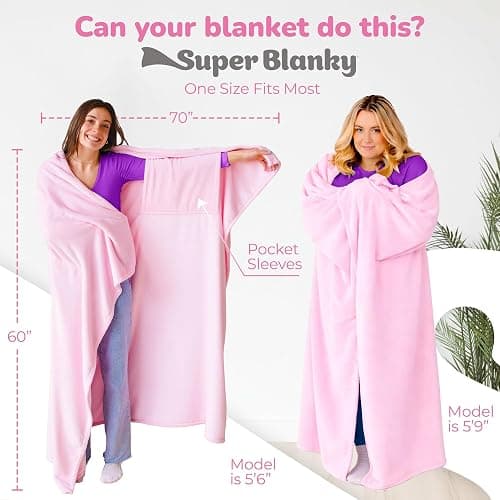 Super Blanky Wearable Blankets for Women, Adult Wearable Blanket Men, Mother's Day Gifts for Her, Wife Birthday Gift Ideas thumbnail 4