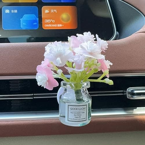 Set of 4 Cute Flower Bouquet Car Air Freshener Vent Clips, Mini Artificial Flowers for Car Air Vent Decoration, Auto Interior Dashboard Ornament Accessories thumbnail 5