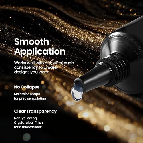 Beetles 3D Gel Nail Art, 1Pcs 15ml Sculpting Gel 3 in 1 Clear No Wipe Nail Polish Rhinestone Art Glue for Nail Gems Diamond Jewelry U V LED Lamp Needed DIY Home Salon Christmas Nails Gifts for Women thumbnail 4
