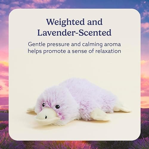 warmies Junior Heatable & Weighted Stuffed Animal, Platypus, Medium | Soothing Warmth Up to 2 Hrs, Freeze 2-3 Hrs, Microwave 90 Sec, Weighted Grain Fill, Weighted Stuffed Animals thumbnail 3