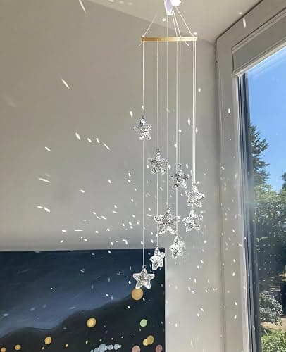AceList Hanging Disco Ball Decor Star Sun Catcher, 35 Inch Handmade Light Reflecting Hanging Decor for Window, Indoor Room, Home Decor – Unique Sparkle Home Accent & Gift thumbnail 3