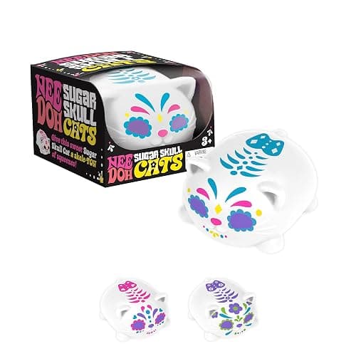 Schylling NeeDoh Sugar Skull Cool Cats - Sensory Squeeze Toy - Assorted Designs - (Pack of 1) - Image 1