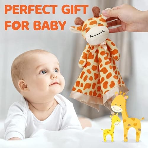 Pro Goleem Giraffe Loveys for Babies Soft Security Blanket Snuggle Toy Stuffed Animal Blanket Unisex Baby Lovie Baby Gifts for Infant and Toddler 16 Inch thumbnail 5