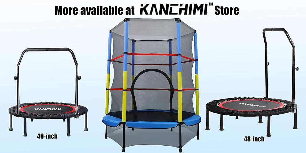 Kanchimi 40" Folding Mini Fitness Indoor Exercise Workout Rebounder Trampoline with Handle, Max Load 330lbs thumbnail 8