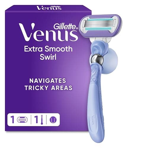 Gillette Venus Extra Smooth Swirl Women’s Razor, 1 Refill Razor Cartridges, Pivoting Reusable Handle and Shower Holder - Image 1