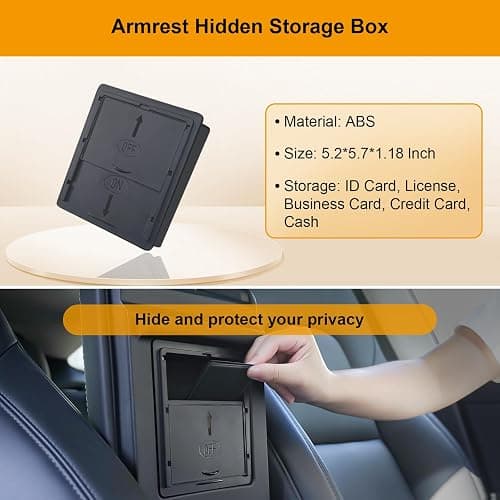 BANKKY Center Console Organizer Tray 5PCS for Tesla Model Y Accessories 2024-2020(Not Fit 2024 2025 Model Y Juniper) Armrest Storage Tray, Hidden Storage Box, Cup Holder Insert, Under Seat Storage Box thumbnail 5