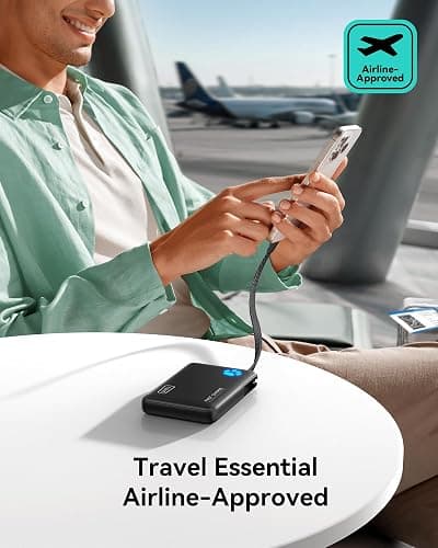 INIU 45W Power Bank, Fast Charging Portable Charger with Built-in USB C Cable, 10000mAh Small Type C Powerbank, Battery Pack for iPhone 17 16 15 14, iPad, Samsung S25 S24 etc Travel Camping Essentials thumbnail 5