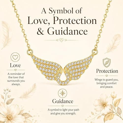 JAVARNV Angel Wings Necklace for Women Gold Silver Pendant Elegant Dainty Simple Jewelry Gift for Daily Party Dress thumbnail 4