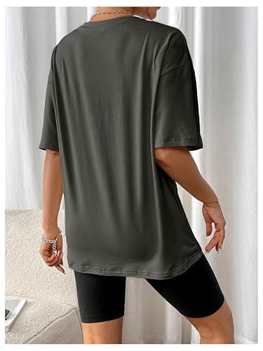 SOLY HUX Women's Oversized Graphic Tees Drop Shoulder Half Sleeve Loose Casual T Shirt Tops thumbnail 2