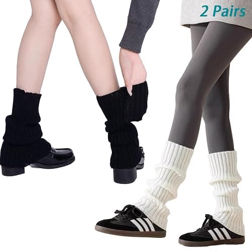 MPINOI 2PCS Leg Warmers for Women Winter - Leg Warmers y2k 80s Neon Ribbed leg socks outfit for Eighty's Party Sports Yog - Image 1