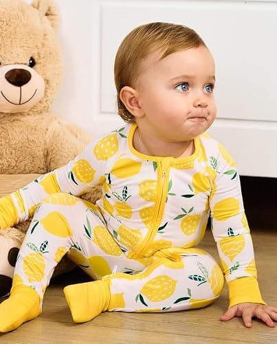 babee Reshinee Bamboo Viscose Convertible Baby Footies Pajamas, footies for babies, Zipper Pajamas Baby Girls 0-24M thumbnail 8