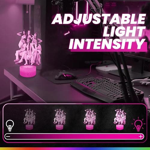 Lampephoto.fr - 3D Lamp Kats Eye K-Pop Multinational Music Group Touch Night Light Led, 3D Hologram Effect, Christmas Birthday Gift Idea for Men and Women, Bedroom Decoration Object TOP thumbnail 3